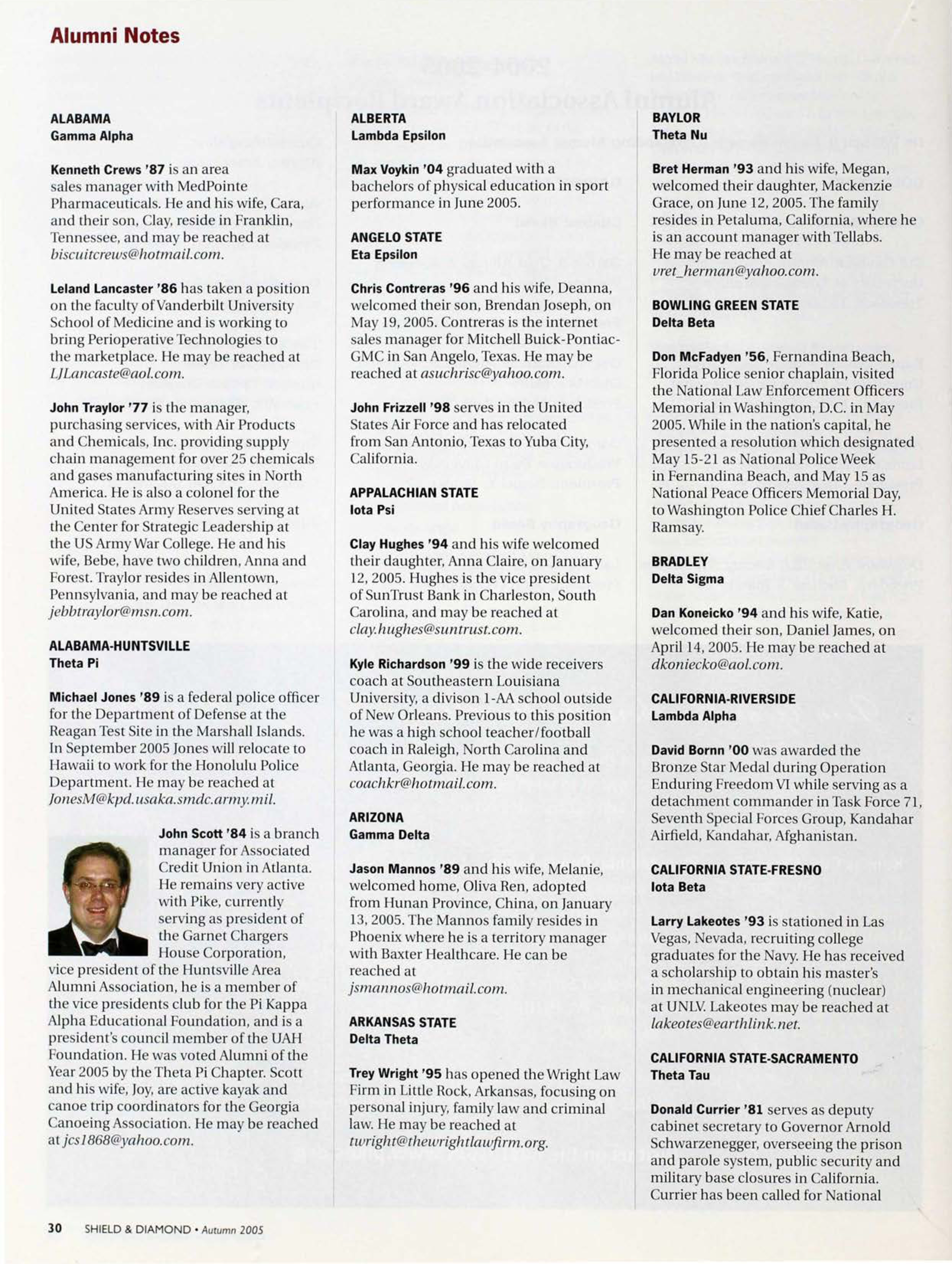 Alumni Notes, Autumn 2005